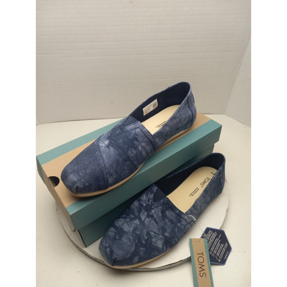 TOMS Alpargata Slip On Blue Tie Dye Woven Womens Size 10 Shoes Loafers - Picture 3 of 12
